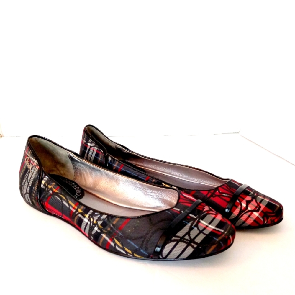 Coach Tartan Randy slip on flats size 10B multi colored